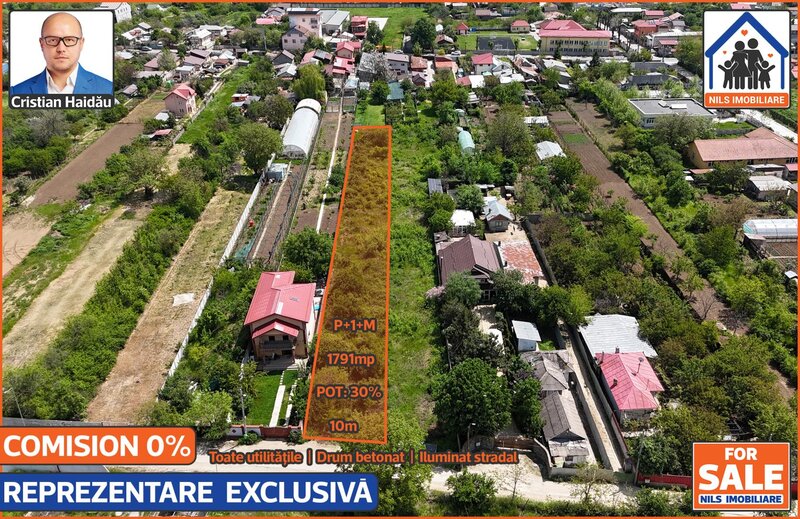 Jilava, IF,  teren (1791 mp) cu toate utilitatile, 70 euro/mp,