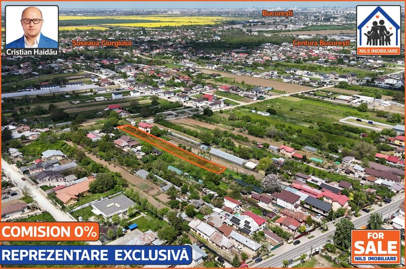 Jilava, IF,  teren (1791 mp) cu toate utilitatile, 70 euro/mp,